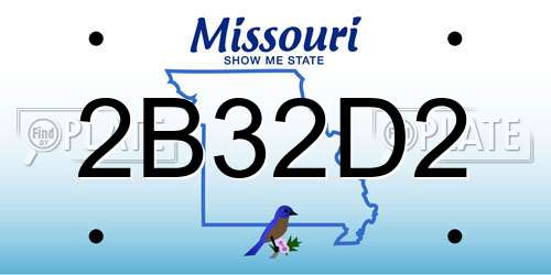2B32D2 Missouri License Plate