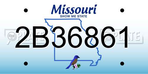 2B36861 Missouri License Plate