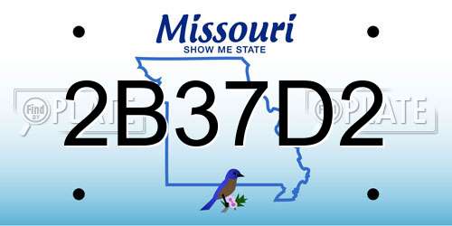 2B37D2 Missouri License Plate