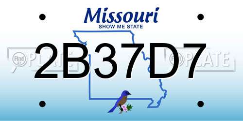 2B37D7 Missouri License Plate