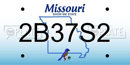 2B37S2 Missouri License Plate