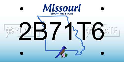 2B71T6 Missouri License Plate