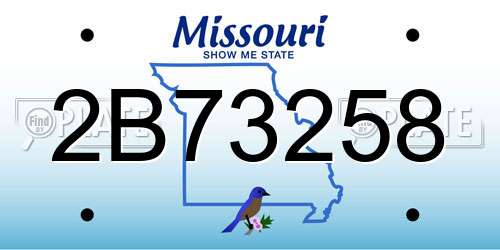 2B73258 Missouri License Plate