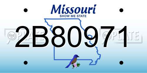 2B80971 Missouri License Plate