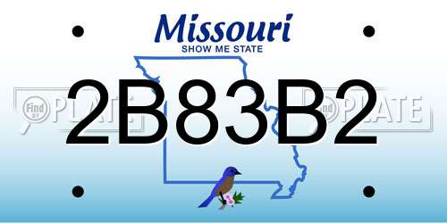 2B83B2 Missouri License Plate