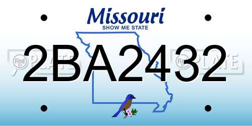 2BA2432 Missouri License Plate