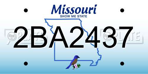 2BA2437 Missouri License Plate