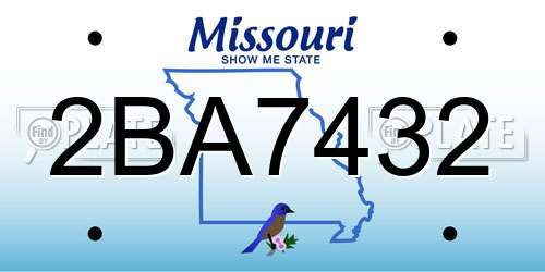 2BA7432 Missouri License Plate