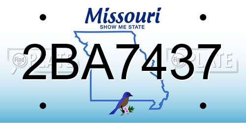 2BA7437 Missouri License Plate