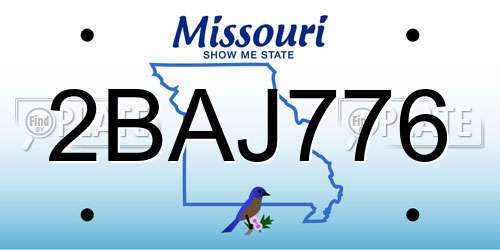 2BAJ776 Missouri License Plate