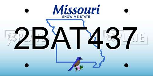 2BAT437 Missouri License Plate