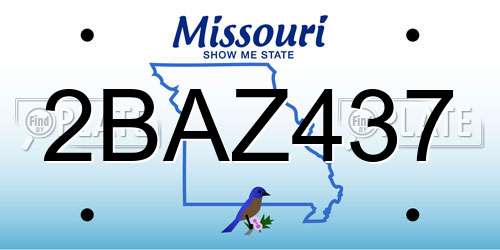 2BAZ437 Missouri License Plate