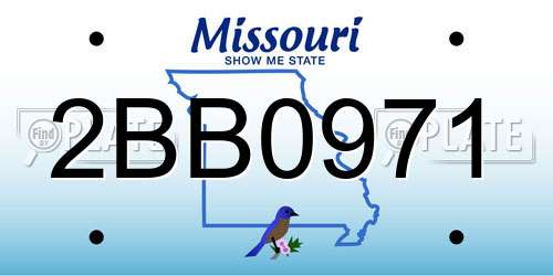 2BB0971 Missouri License Plate