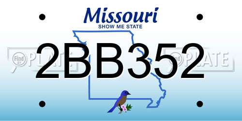 2BB352 Missouri License Plate