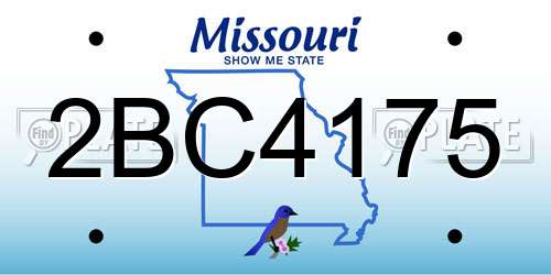 2BC4175 Missouri License Plate