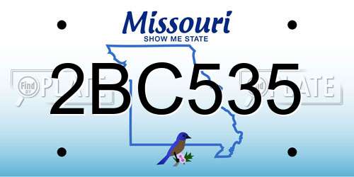 2BC535 Missouri License Plate