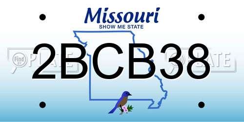 2BCB38 Missouri License Plate