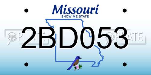 2BD053 Missouri License Plate
