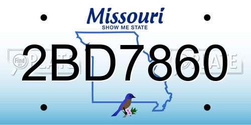 2BD7860 Missouri License Plate