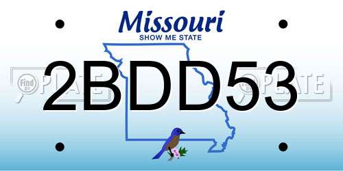 2BDD53 Missouri License Plate