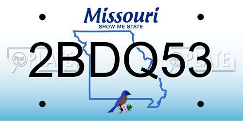 2BDQ53 Missouri License Plate