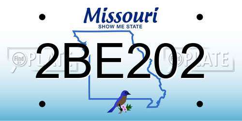 2BE202 Missouri License Plate