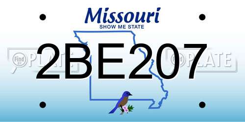 2BE207 Missouri License Plate