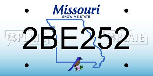 2BE252 Missouri License Plate
