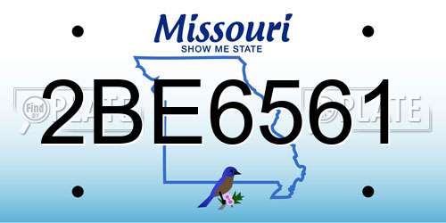 2BE6561 Missouri License Plate