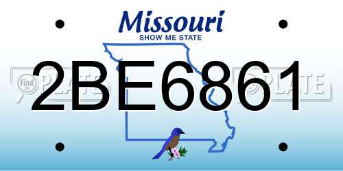 2BE6861 Missouri License Plate