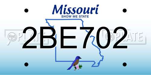 2BE702 Missouri License Plate