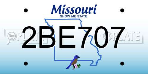 2BE707 Missouri License Plate