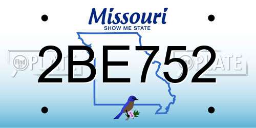 2BE752 Missouri License Plate