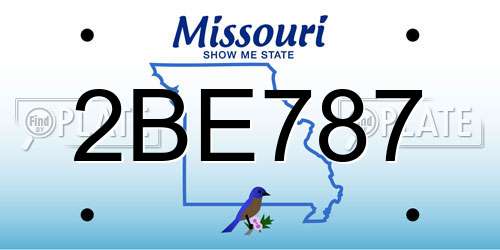 2BE787 Missouri License Plate