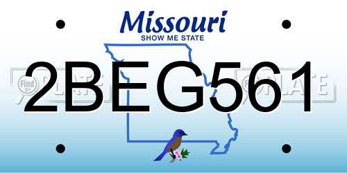 2BEG561 Missouri License Plate