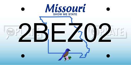 2BEZ02 Missouri License Plate