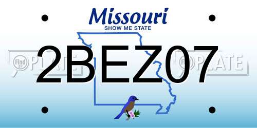 2BEZ07 Missouri License Plate