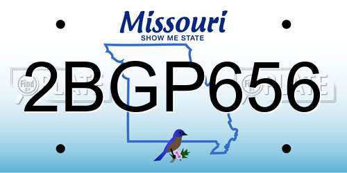 2BGP656 Missouri License Plate