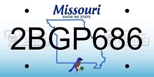 2BGP686 Missouri License Plate