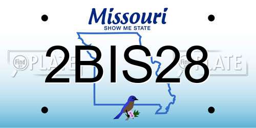 2BIS28 Missouri License Plate