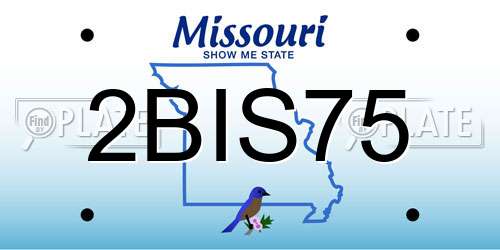 2BIS75 Missouri License Plate