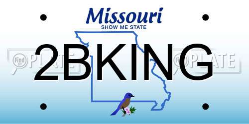 2BKING Missouri License Plate