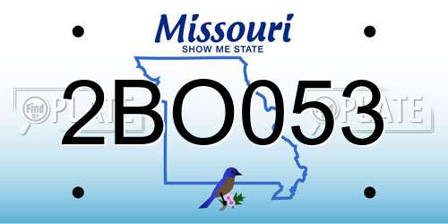 2BO053 Missouri License Plate