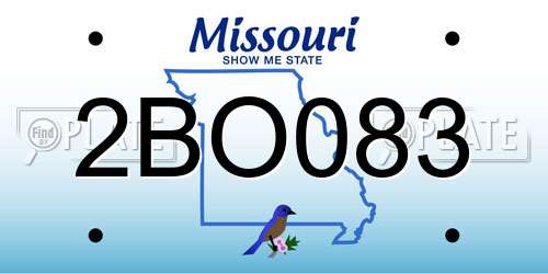 2BO083 Missouri License Plate