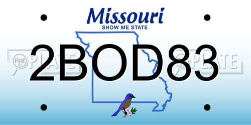 2BOD83 Missouri License Plate