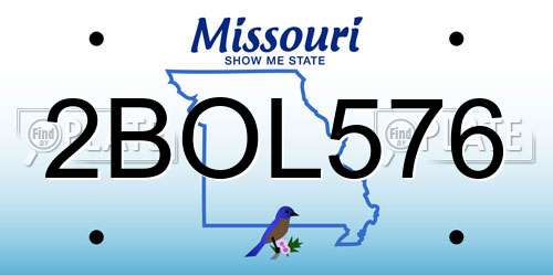 2BOL576 Missouri License Plate