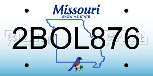 2BOL876 Missouri License Plate
