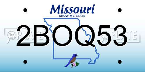 2BOQ53 Missouri License Plate