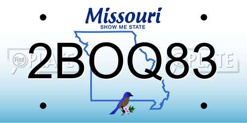 2BOQ83 Missouri License Plate
