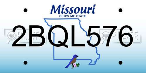 2BQL576 Missouri License Plate